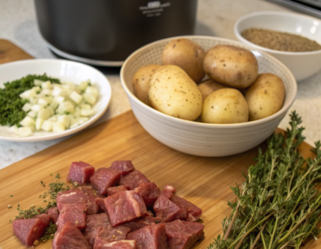 How to Cook Slow Cooked Beef with Potatoes and HerbsIngredients