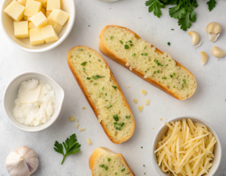 How to Prepare a Cheesy Garlic Bread for SnacksIngredients