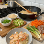 How to Cook Shrimp Fried Rice with VegetablesIngredients