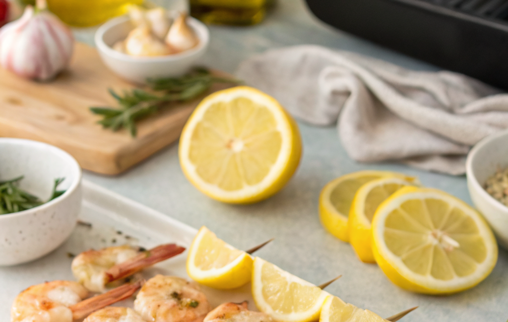 How to Prepare Grilled Shrimp Skewers with LemonIngredients