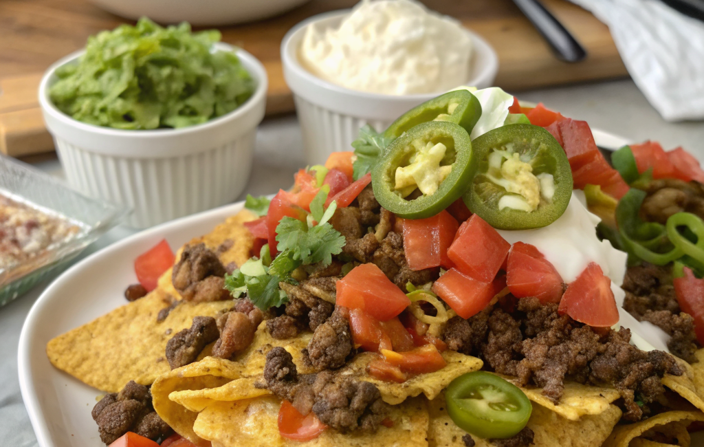 How to Prepare Loaded Nachos with Cheese and BeefIngredients