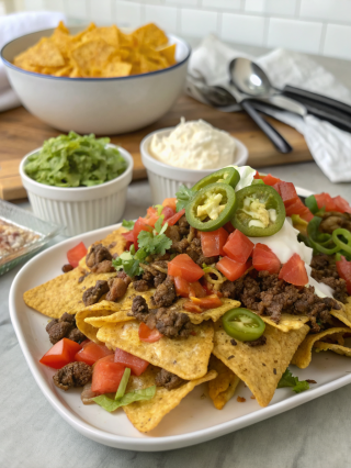 How to Prepare Loaded Nachos with Cheese and BeefIngredients